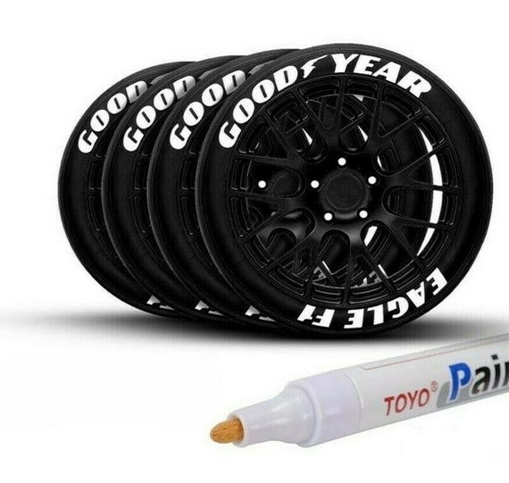 4Pcs Waterproof White Car Paint Pen Car Parts Tyre Tire Wheel