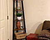 Industrial 5-Tier Bookshelf, Bookcase with 5 Shelves, Storage Rack Shelf, Wooden Book Storage with Steel Frame for Hallway Entryway Home