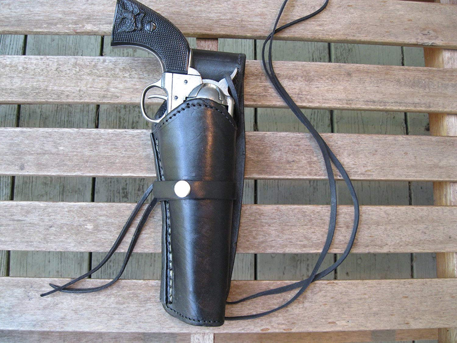 Western Gun Holster Black Plain Quick Draw for .22, .357, .38, .44, .45