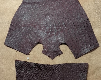 Burgundy Ostrich Leather Hide: Exotic Cowboy Boot Material