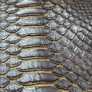 Black Python Snake Skin 60" Full Hide Exotic Leather Yellow Back 5ft Craft Grade for Belts Wallets Holsters