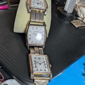 Antique Parker Art Deco Watch with Silver tone Speidel band for repair or parts Art Deco Watch Parts - Etsy main image 3
