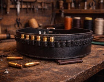 SALE! Western GUN HOLSTER Black Leather Cowboy Belt ONLy! .22 Caliber