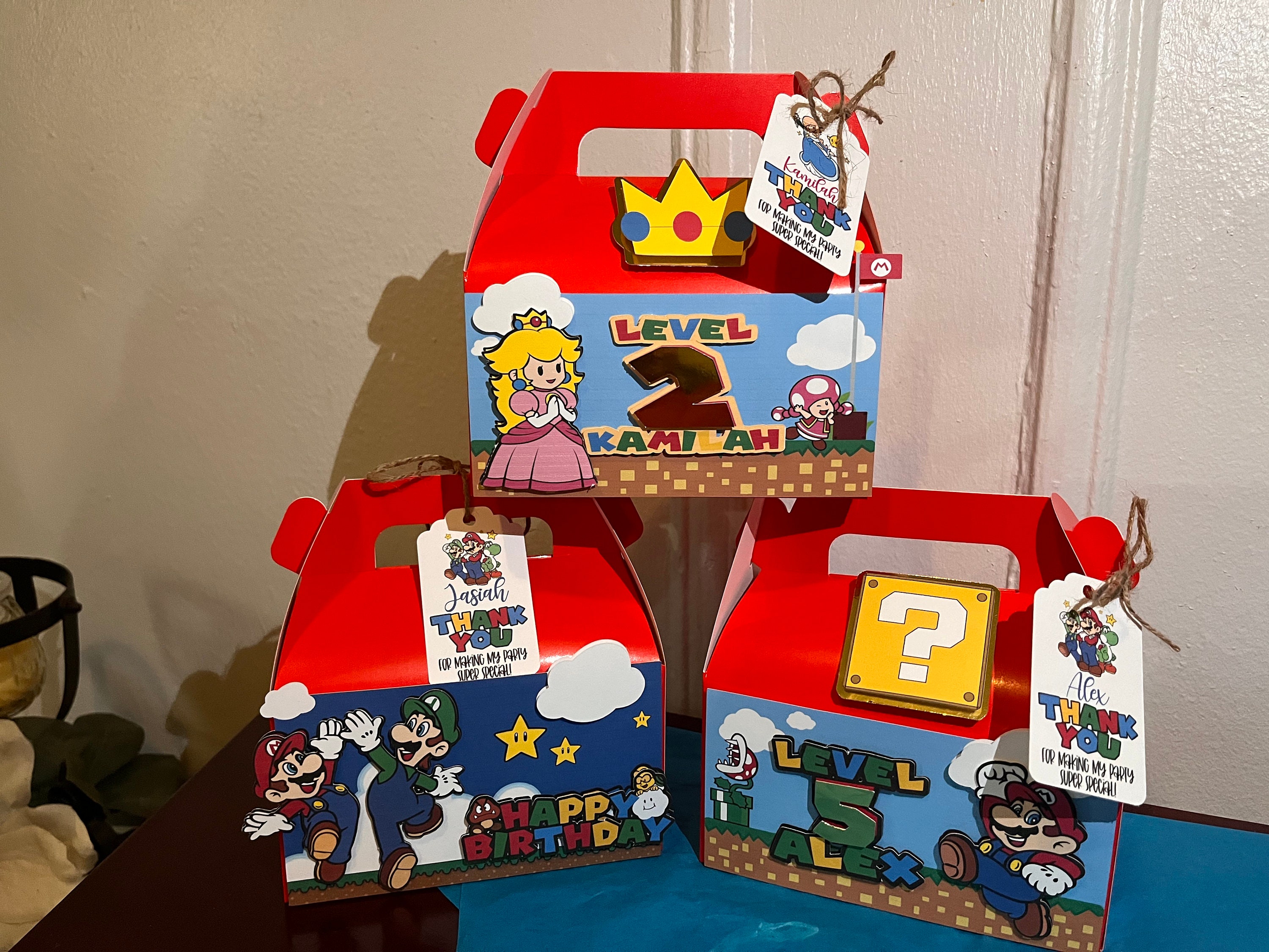 Custom Made 3D Super Mario Brothers Party Favors Goble Box / Goodie ...