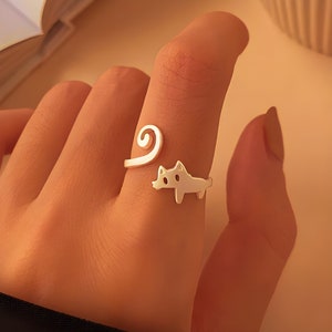 Charming Kitty Ring - Silver Plated Cat Ring - Cat ring - Minimalist Jewellery - Perfect Gift For Her