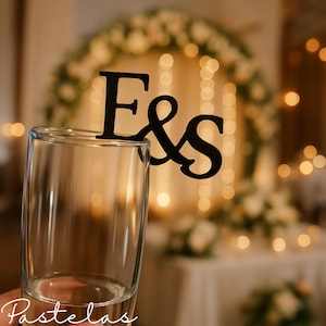 Personalized Wedding Drink Name Tags, Personalized Initial Drink Tags, Custom Wedding Drink Tags, Glass Toppers, Wedding Favours