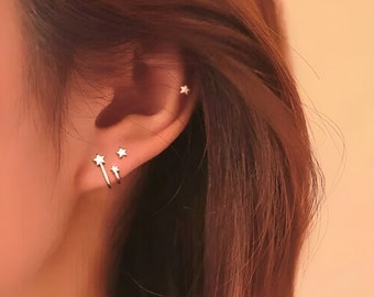 Sterling Silver Star Stud Earrings: Celestial Jewelry Gift