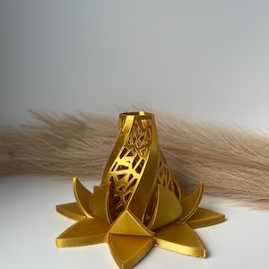 Lotus candle holder, Vintage home and office decor, vintage candleholder, flameless candle holder