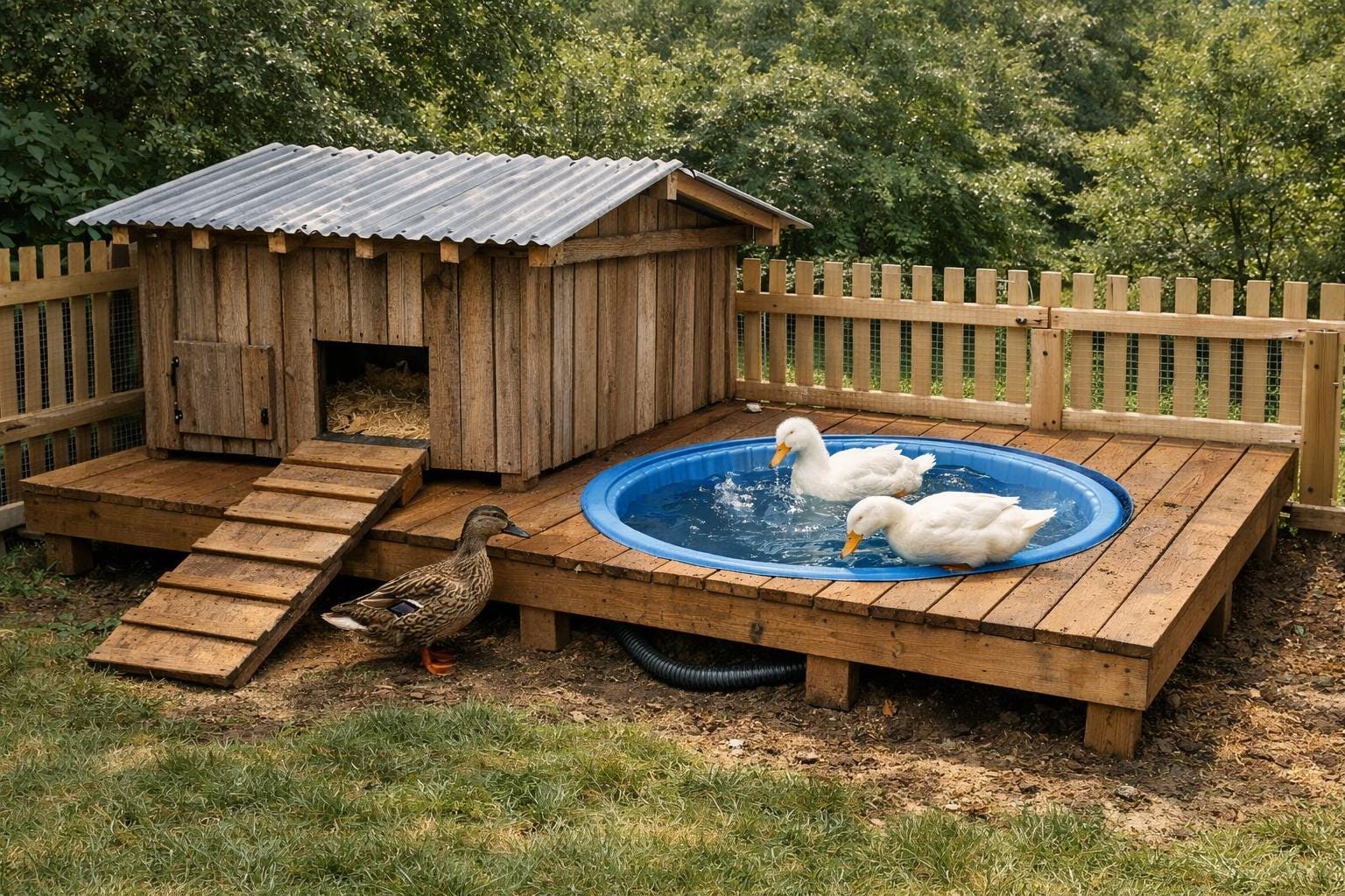 DIY Duck Coop and Pool Deck Plans – Raised Platform With Ramp (PDF ...