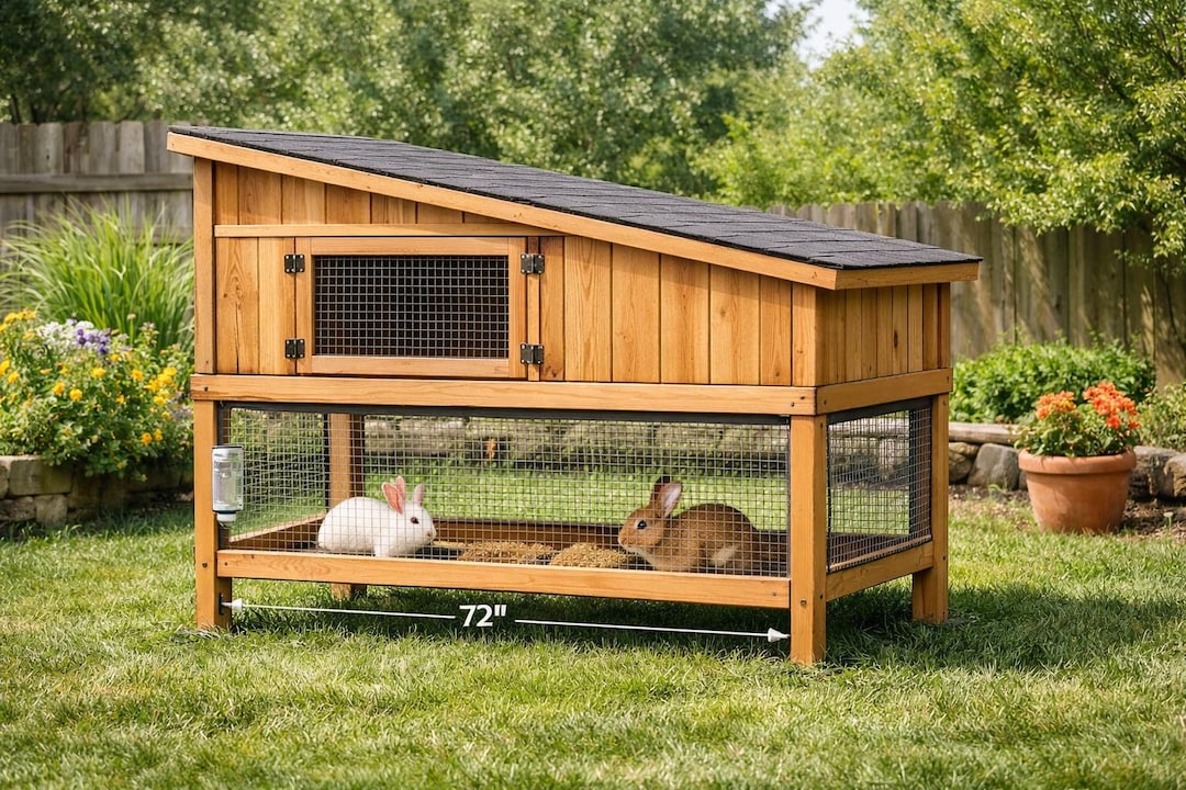 DIY Rabbit Hutch With Run — 6×2 Blueprint Plans — Elevated Hutch ...