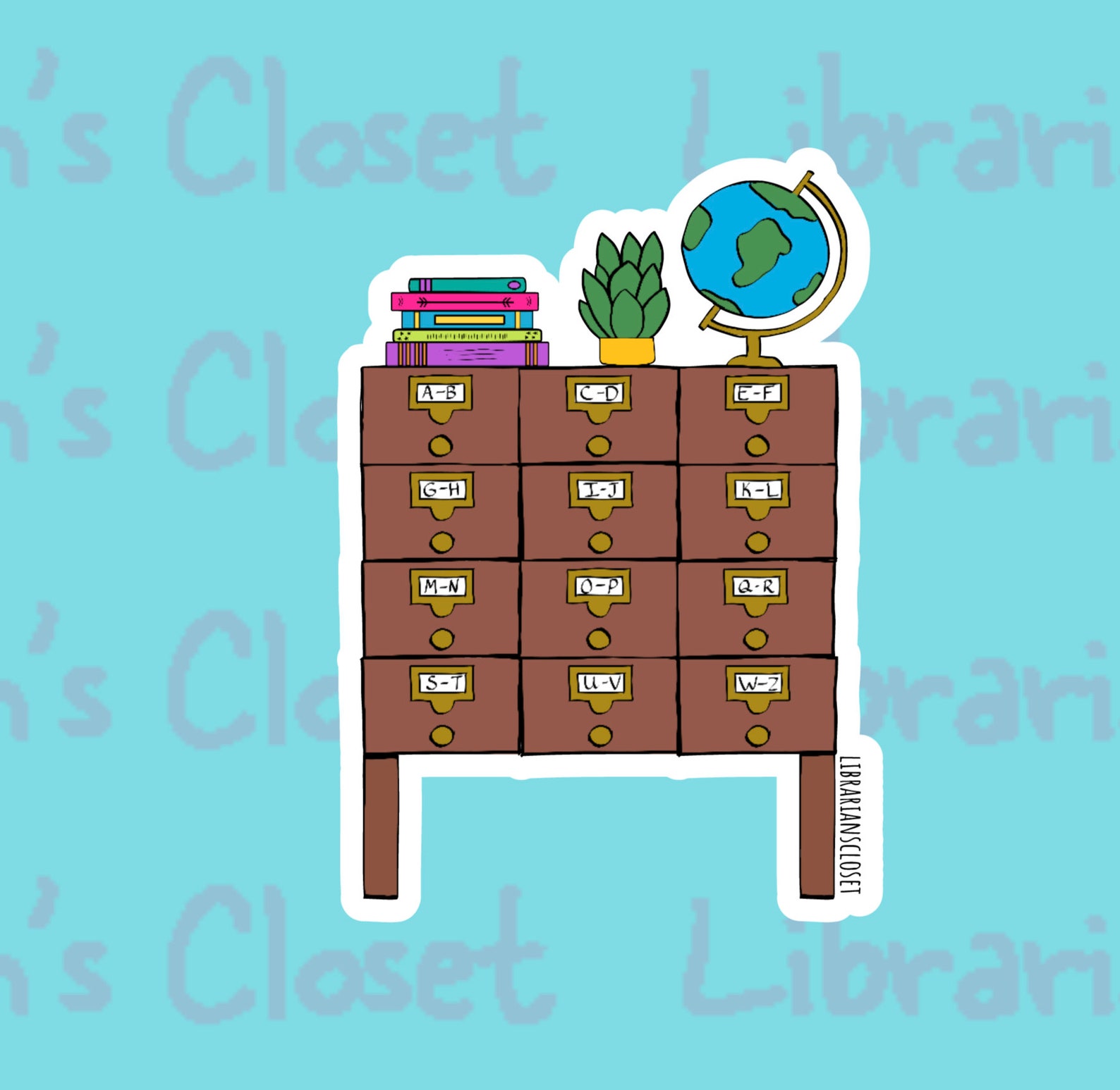 Card Catalog Sticker - Etsy