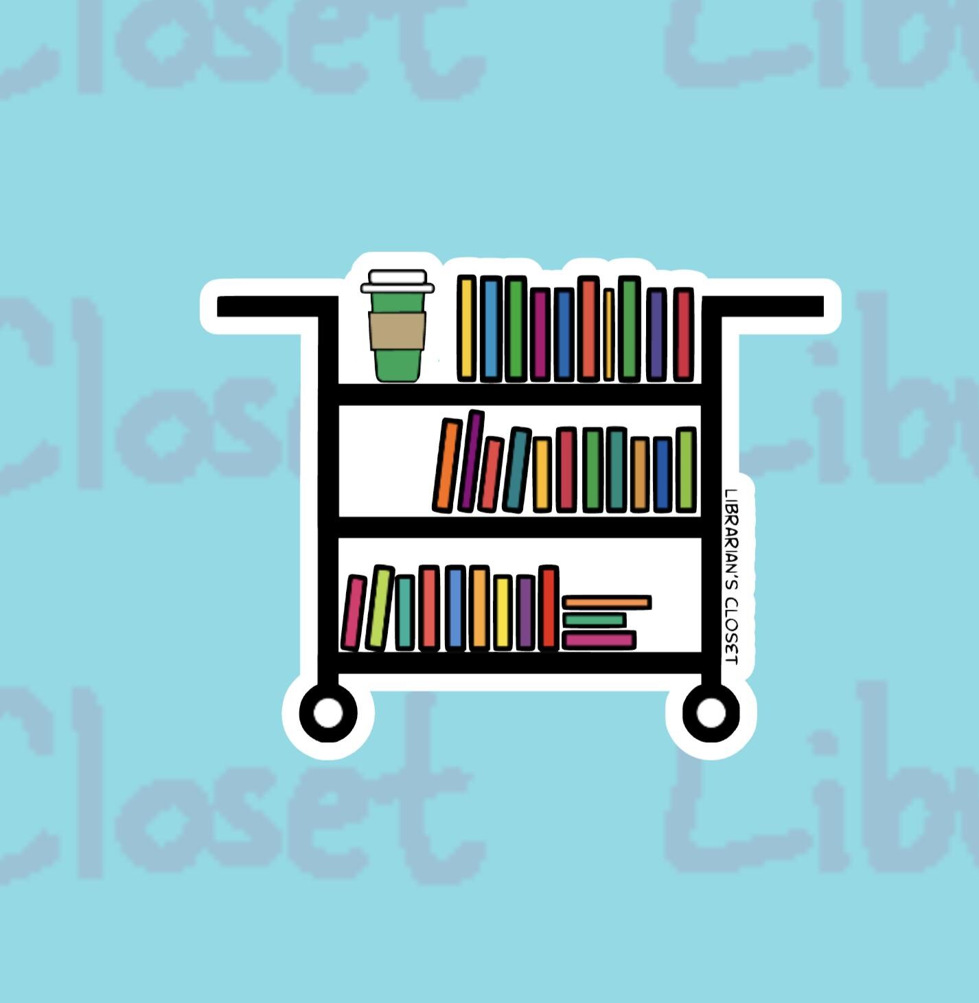 Library Cart Sticker - Etsy