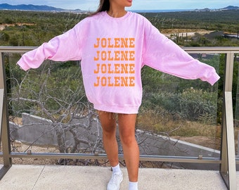Jolene-sweater, Dolly Parton-sweater, countrymuziek, roze sweater, Dolly Quote, western graphic, Jolene Jolene, Dolly-sweater