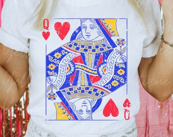 Herzkönigin-Grafik-T-Shirt, Valentinstag-T-Shirt, VDAY-T-Shirt, Herz-T-Shirt, DTG-gedruckt