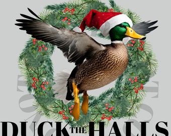 Weihnachtsente PNG | Digitaler Download | Ente die Hallen png | Weihnachtsente PNG | Stockente Ente Sublimation PNG | Weihnachtssublimation