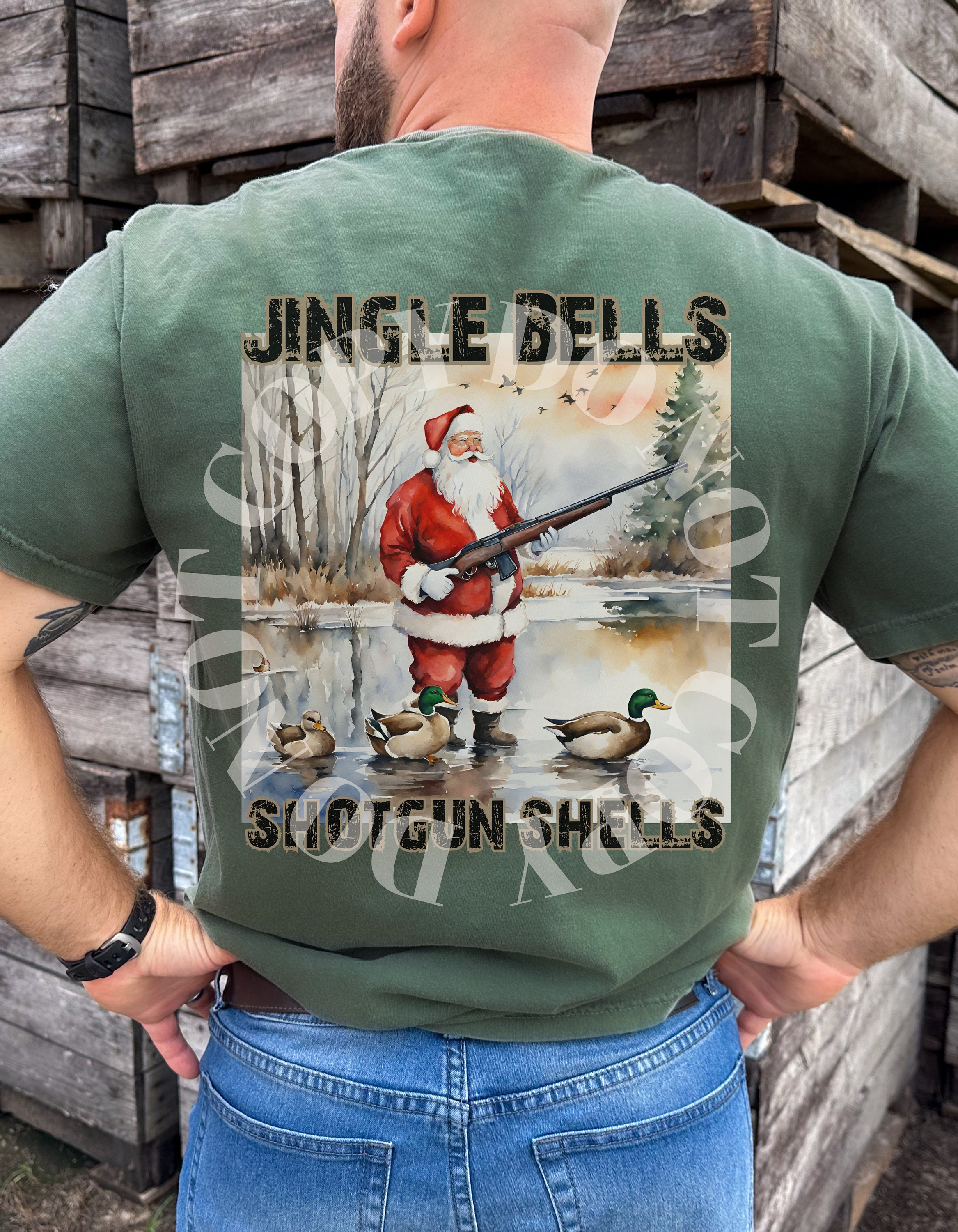 Jingle Bells Shotgun Shells PNG Digital Download Christmas Duck Hunting