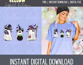 Halloween Png, Spooky season png, Boho Halloween, Witch Ghost png,Retro Halloween png, Vintage png, Witchy png, Cute Ghost Png