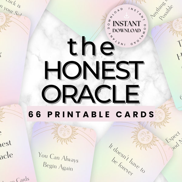 Printable Oracle Cards Messages | Digital Download | PDF | Unique Card |  Positive Guidance | Intuitive | Cosmic | Inspirational | Divine