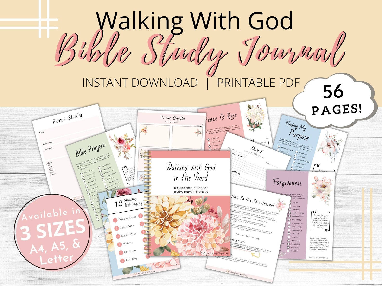 Walking With God Bible Study Journal Bible Reading Plan - Etsy