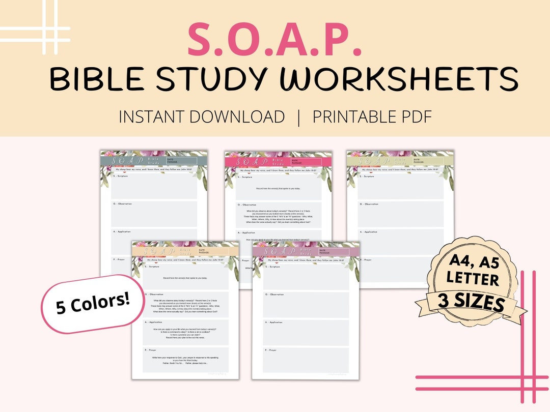 S.O.A.P. Bible Study Printable, Bible Study Guide, Journaling ...