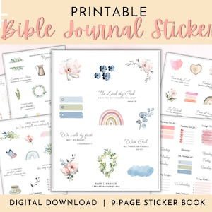 Faith Stickers Printable Pack | Journal Stickers | Faith Planner Stickers | Bible Journaling Stickers | Printable Sticker Sheets