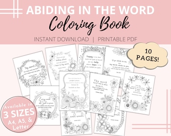 Bible Coloring Book for Adults | Bible Verse Coloring Book | Scripture Coloring Pages | Christian Coloring Book| Printable -A4, A5, & Letter