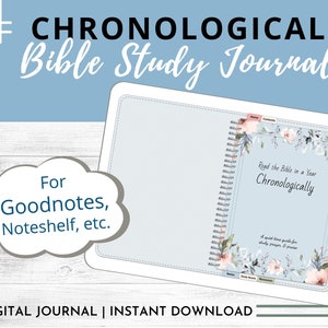 Digital Bible Study Journal | Goodnotes | Chronological Bible Reading Plan | Digital Bible Journal | Sermon Notes