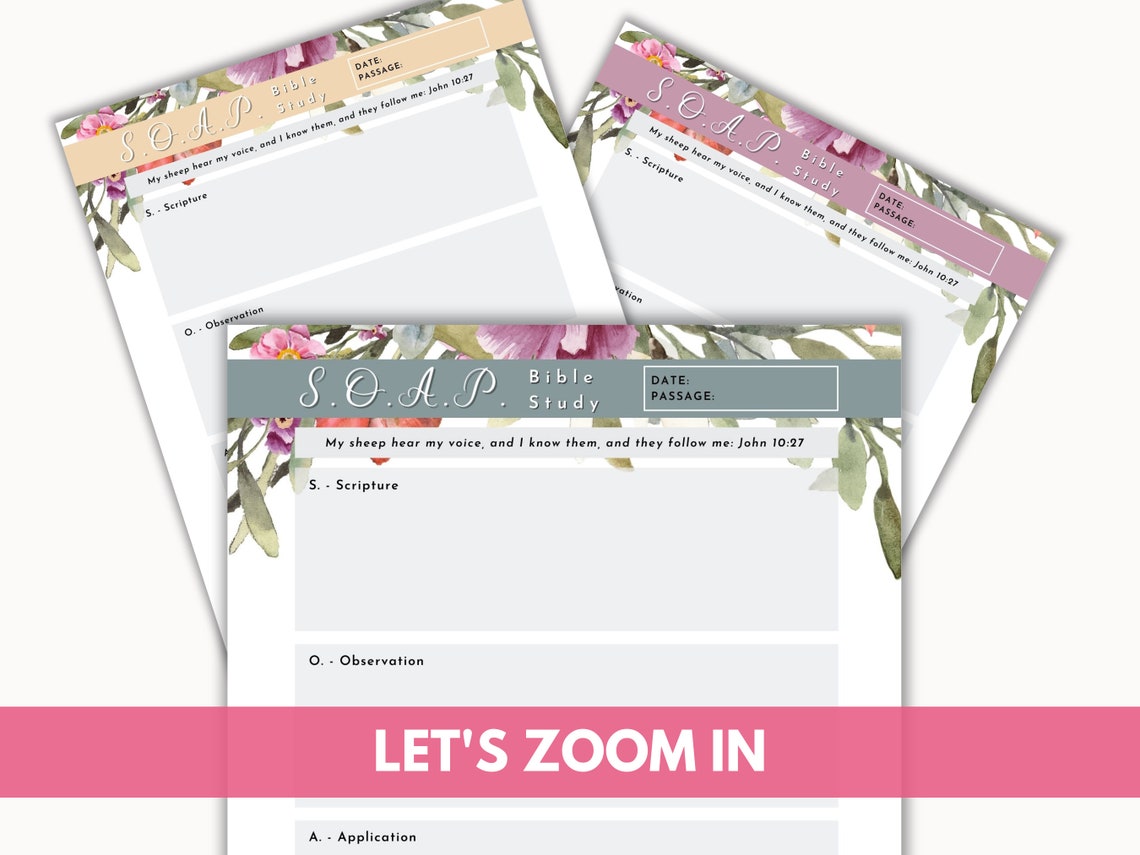 S.O.A.P. Bible Study Printable, Bible Study Guide, Journaling, Devotional Journal, Printable ...