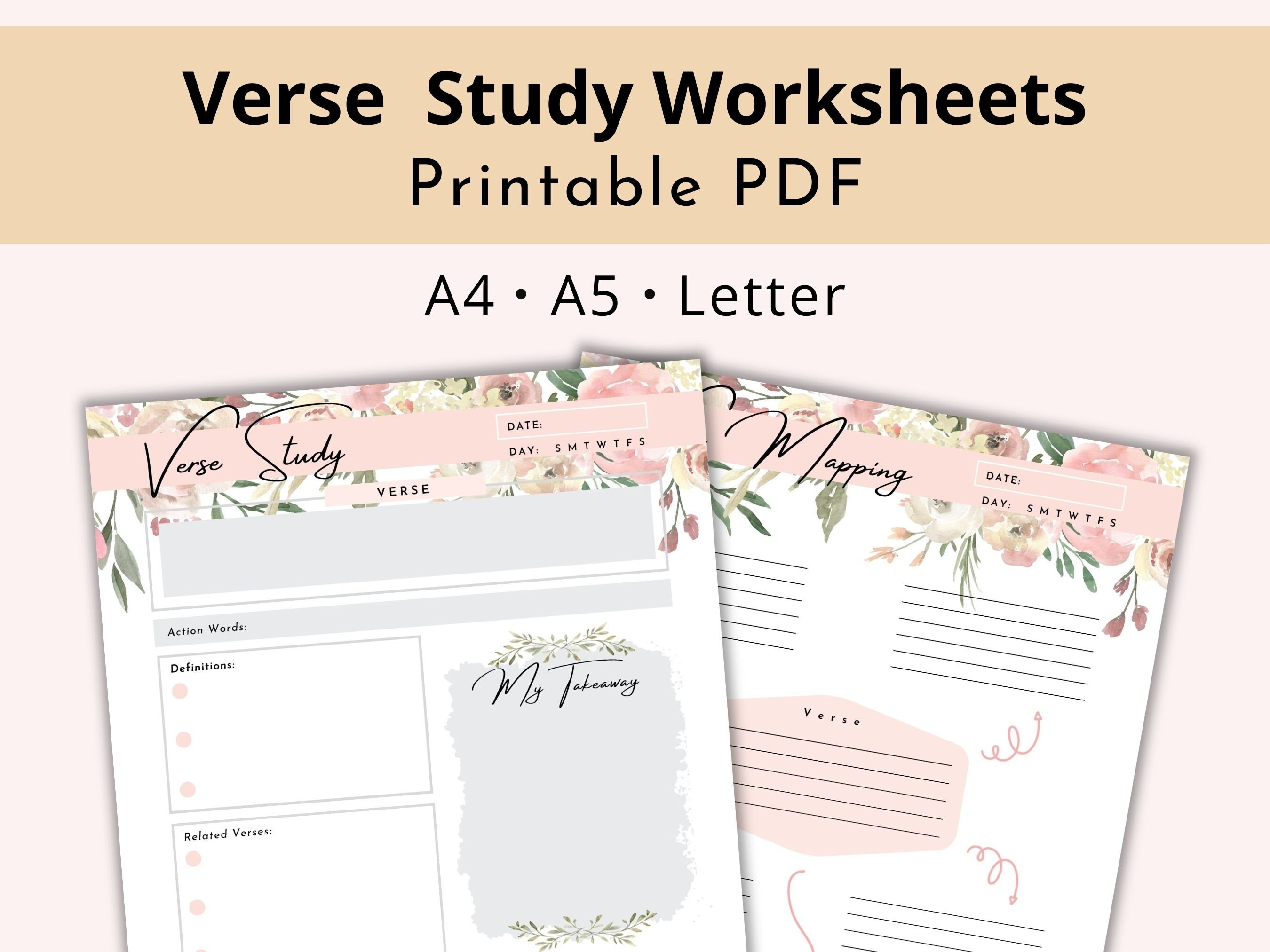 Verse Study Guide Bible Word Study Verse Study Printable - Etsy