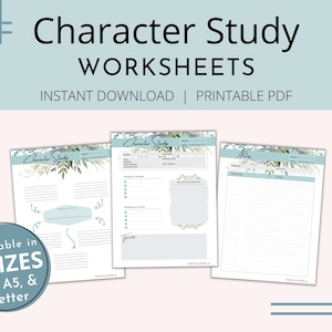 Character Bible Study Guide | Bible Character Worksheets | Bible Character Printable | Bible Study Printable | A4, A5, Letter