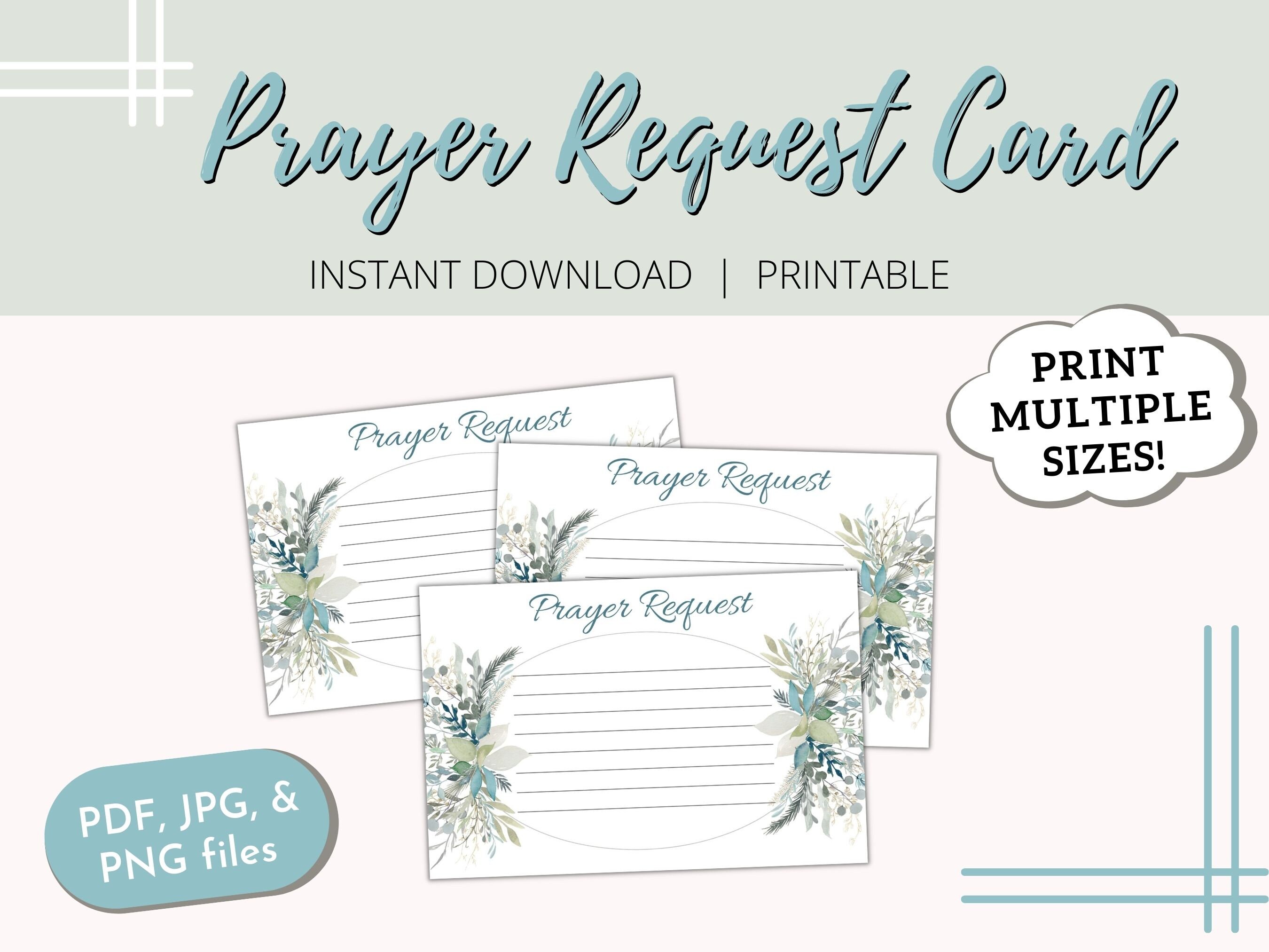 Prayer Request Cards | Prayer Cards Printable | Christian Notecards ...