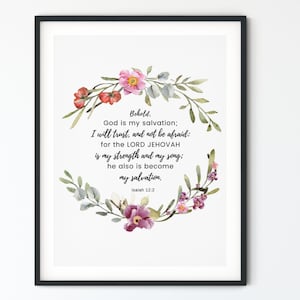 Isaiah 12:2 | BIble Verse Wall Art | Scripture Wall Art | Christian Decor | Bible Verse Print | Printable Art