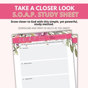 S.O.A.P. Bible Study Printable, Bible Study Guide, Journaling ...