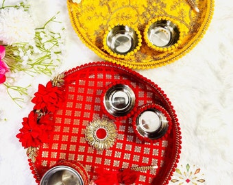 Welcome Thaali|Pooja Thali Set|Karwachauth Thaal|Teej Thaal|Welcome Thaal|Channi Glass Lota Set|