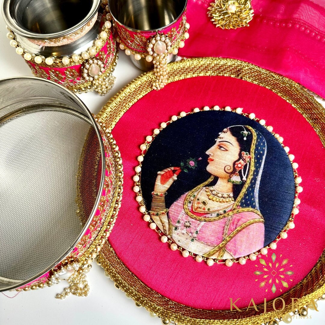 Karwachauth Thali Set|Karwachauth Thaal|Teej Thaal|Karva Chauth Pooja Set|Channi Glass Lota Set|Karvachauth Daughter-in-law gift
