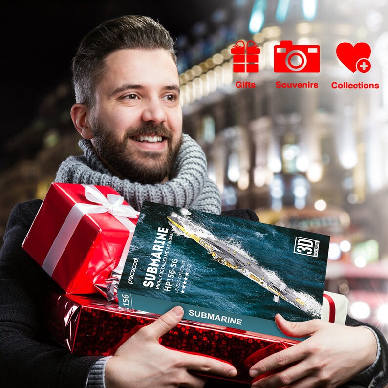 Piececool 3D Metal Submarine Assembly Model Kit Etsy