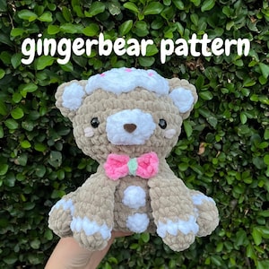 Crochet gingerbear pattern | Crochet pdf pattern | Crochet gingerbread bear | Amigurumi pattern | Crochet pattern | Crochet gingerbread