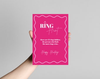 Ring Hunt | Hens & Bridal Shower Party Game | Bachelorette | Pink | Instant Download | Print at Home