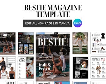 Bestfriend Magazin Vorlage | Personalisiertes benutzerdefiniertes Geburtstagsgeschenk für den besten Freund | Bearbeitbares Geburtstagsandenken | Bestie | Geschenk für sie