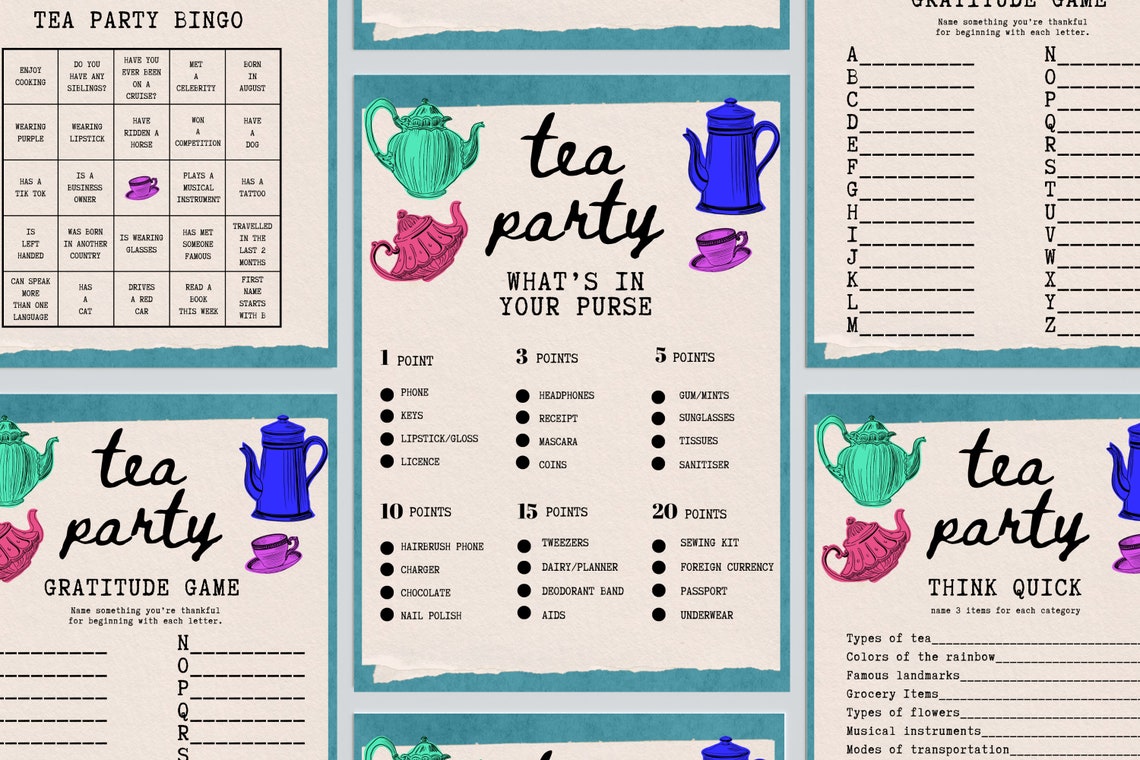 6 Tea Party Games Tea Party Games Adults Kids Toddler Tea Party ...