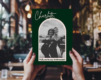 Elegant Modern Bridesmaid Proposal | Maid of Honor Proposal Card |Will You Be My Bridesmaid Card | Bridal Party Gift | Canva Template
