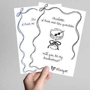 de proposition de demoiselle d'honneur | Serez-vous ma demoiselle d'honneur ? | Proposition de demoiselle d'honneur | Carte de questions Tini | Modèle de toile modifiable