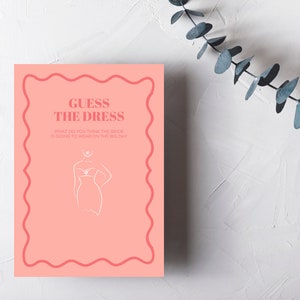 Guess The Dress | Hens & Bridal Shower Party Game | Bachelorette | Peach + Pink | Instant Download | Print at Home