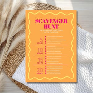Brautparty & Junggesellinnenabschied Schnitzeljagd | Moderne Hennen Nacht Spiel | Sofortdownload | Druckbar A5 | Orangen Spritz | Helles Fett