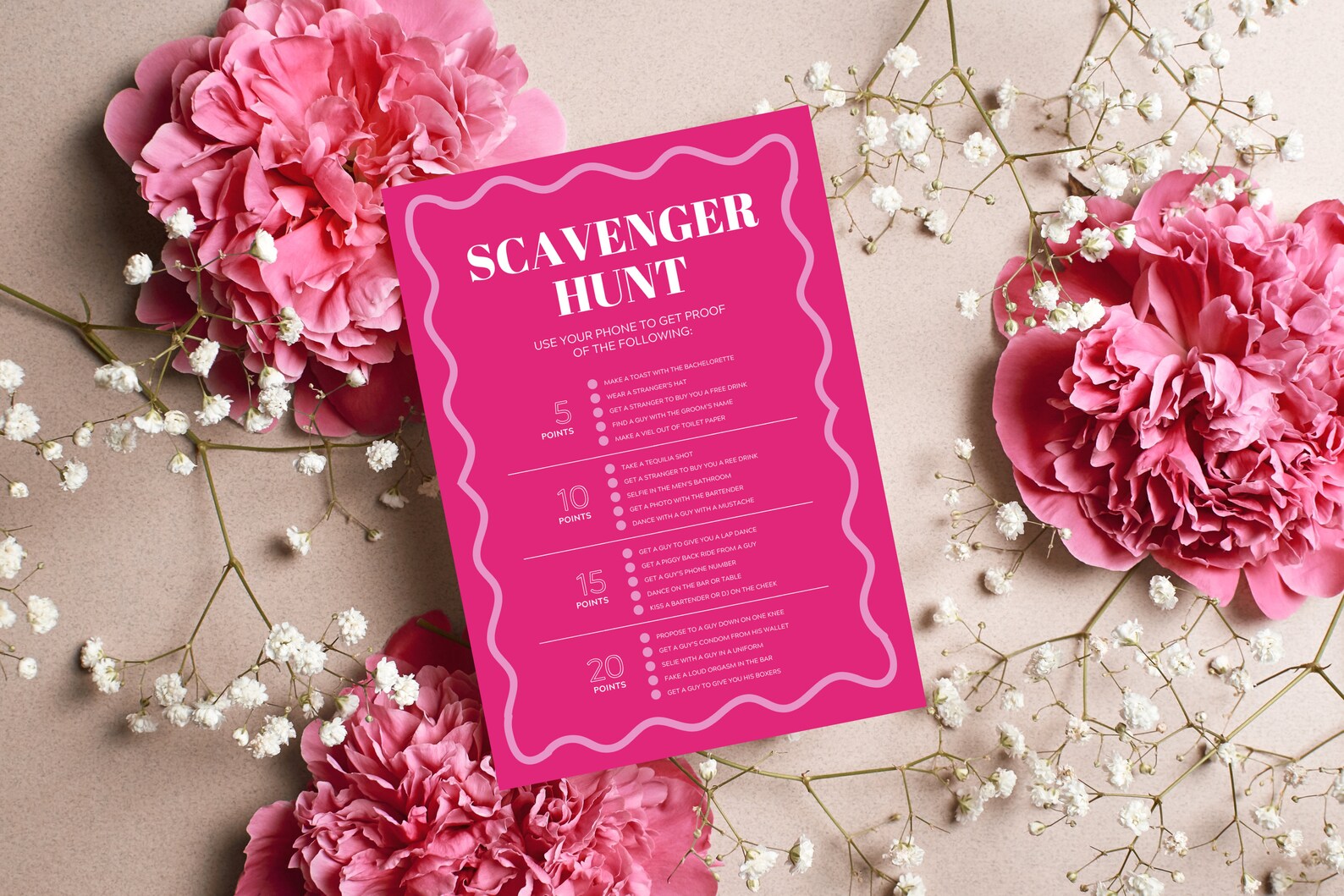 Scavenger Hunt Modern Hens & Bridal Shower Party Games Bachelorette — free download