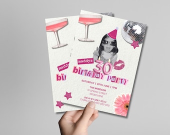 30th Birthday Invitation Template | Editable Photo Collage (Digital)