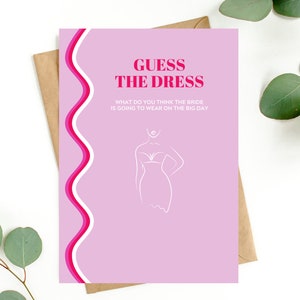 Guess The Dress | Hens & Bridal Shower Party Game | Bachelorette | Pink + White | Instant Download | Print at Home