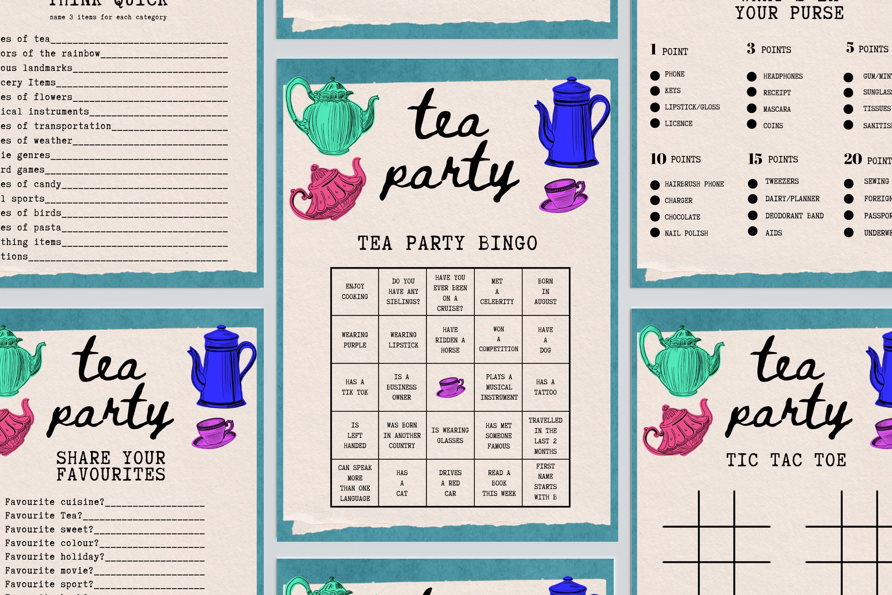 6 Tea Party Games Tea Party Games Adults Kids Toddler Tea Party ...