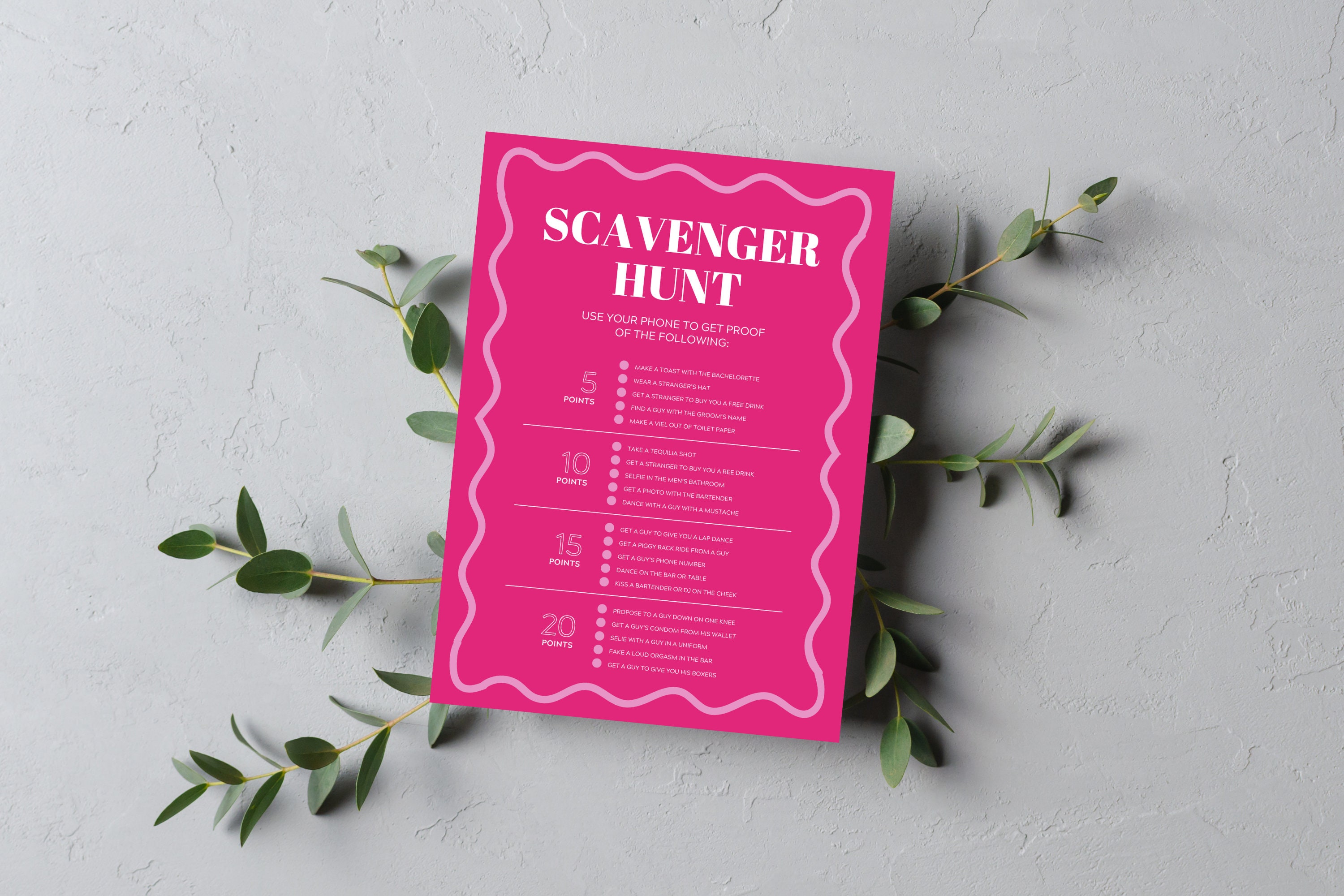 Scavenger Hunt Modern Hens & Bridal Shower Party Games Bachelorette — free download