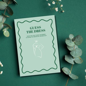 Guess The Dress | Hens & Bridal Shower Party Game | Bachelorette | Pink | Instant Download | Print at Home